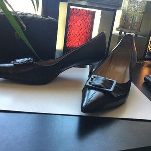 L’ AUTRE CHOSE BLACK LEATHER POINTED TOE PUMPS BLACK SIZE 9.5 EUC